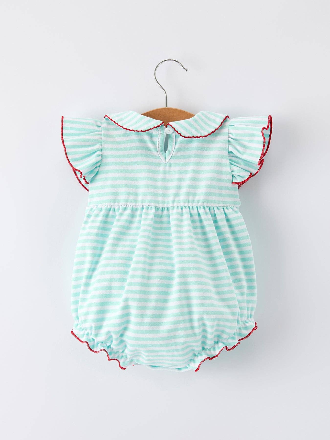 Baseball Bow Applique Lapel Girls Romper-Striped Casual Outfit - Premium Baby & Toddler Outfits from Rylee Faith Designs - Just $24.95! Shop now at Pat's Monograms