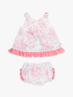 Baby Girls Bubblegum Pink Butterfly Garden Toile Knit Swing Top & Bloomer Set - Premium Baby & Toddler Outfits from RuffleButts + RuggedButts - Just $46.95! Shop now at Pat's Monograms