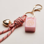 Mahjong Keychain | Heart Charm & Rope — Frem