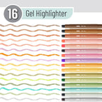 Gel Highlighters 16 Pack Vibrant Colors - Premium Pens from Mr. Pen - Just $9.95! Shop now at Pat's Monograms