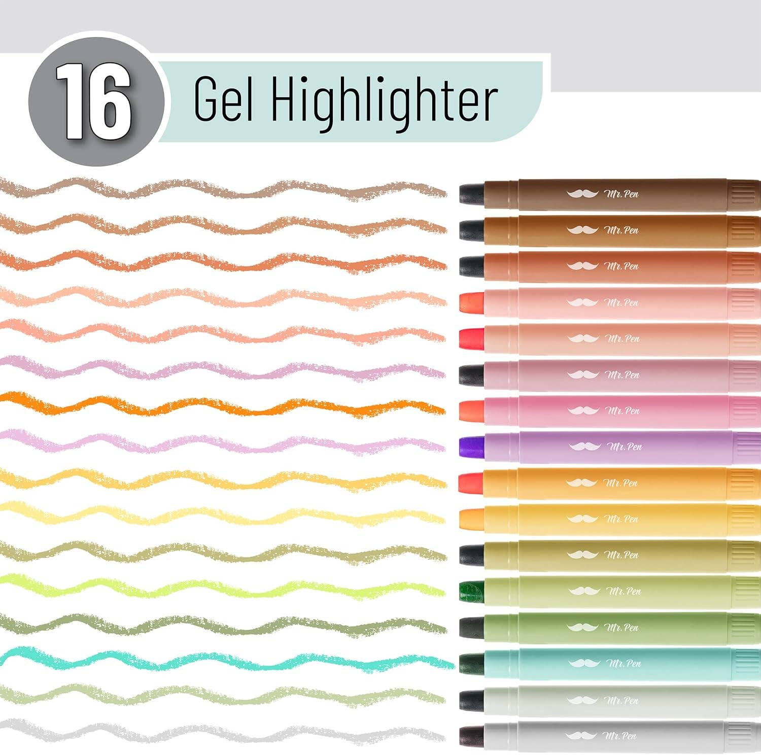 Gel Highlighters 16 Pack Vibrant Colors - Premium Pens from Mr. Pen - Just $9.95! Shop now at Pat's Monograms