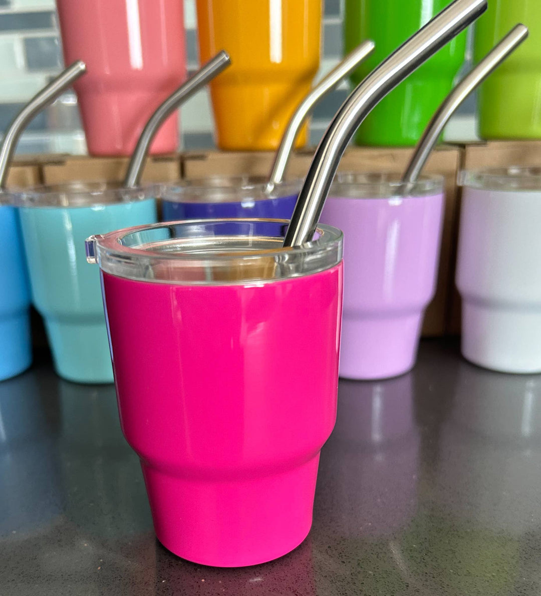 Tumbler Shot Glass with Metal Straw and Lid - Premium  from JILLIAN INK LLC - Just $8! Shop now at Pat's Monograms