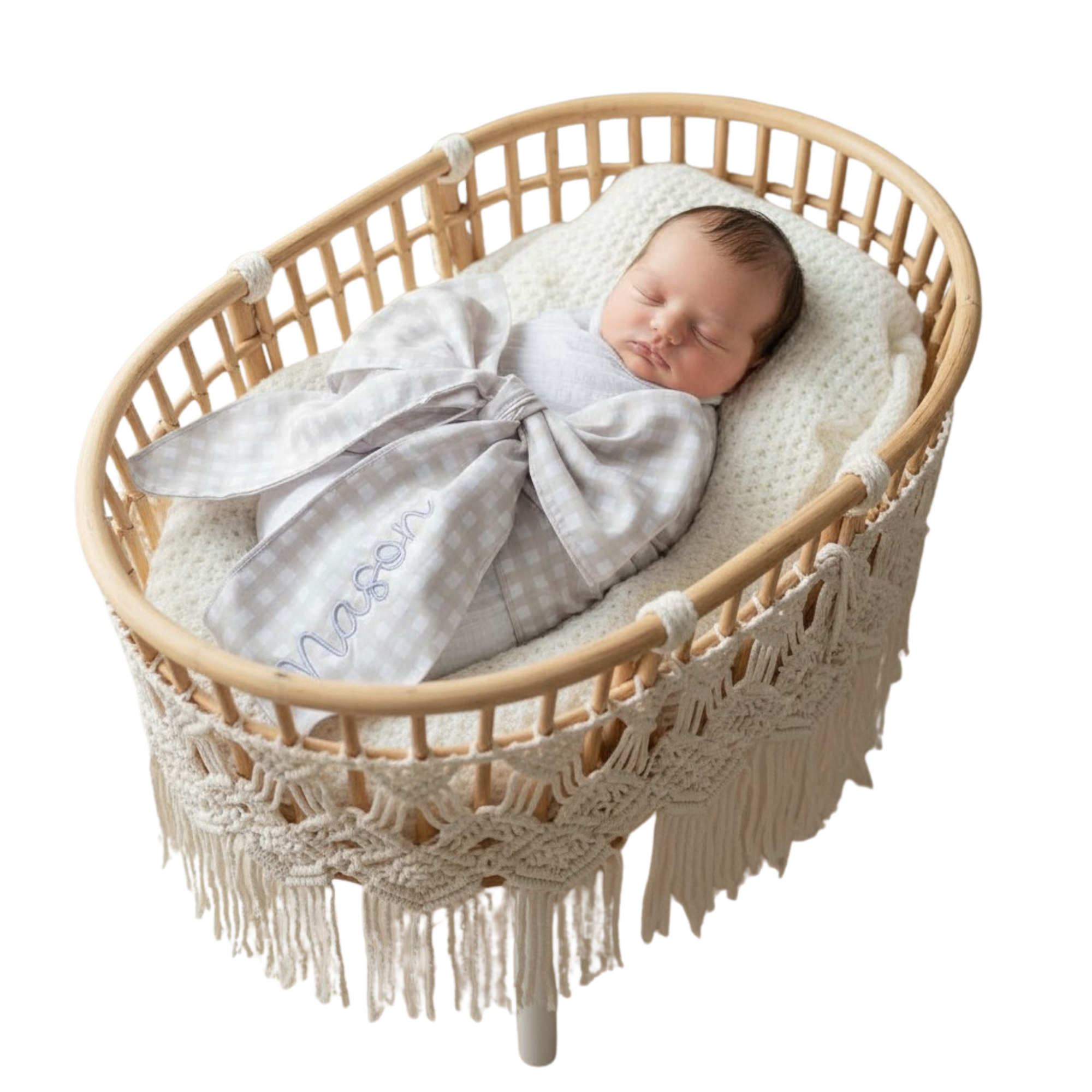 Newborn Swaddle Sash Maternity Sash with Big Bowknot Plaid - Premium Baby Accessories from Morxy LLC - Just $24.95! Shop now at Pat's Monograms