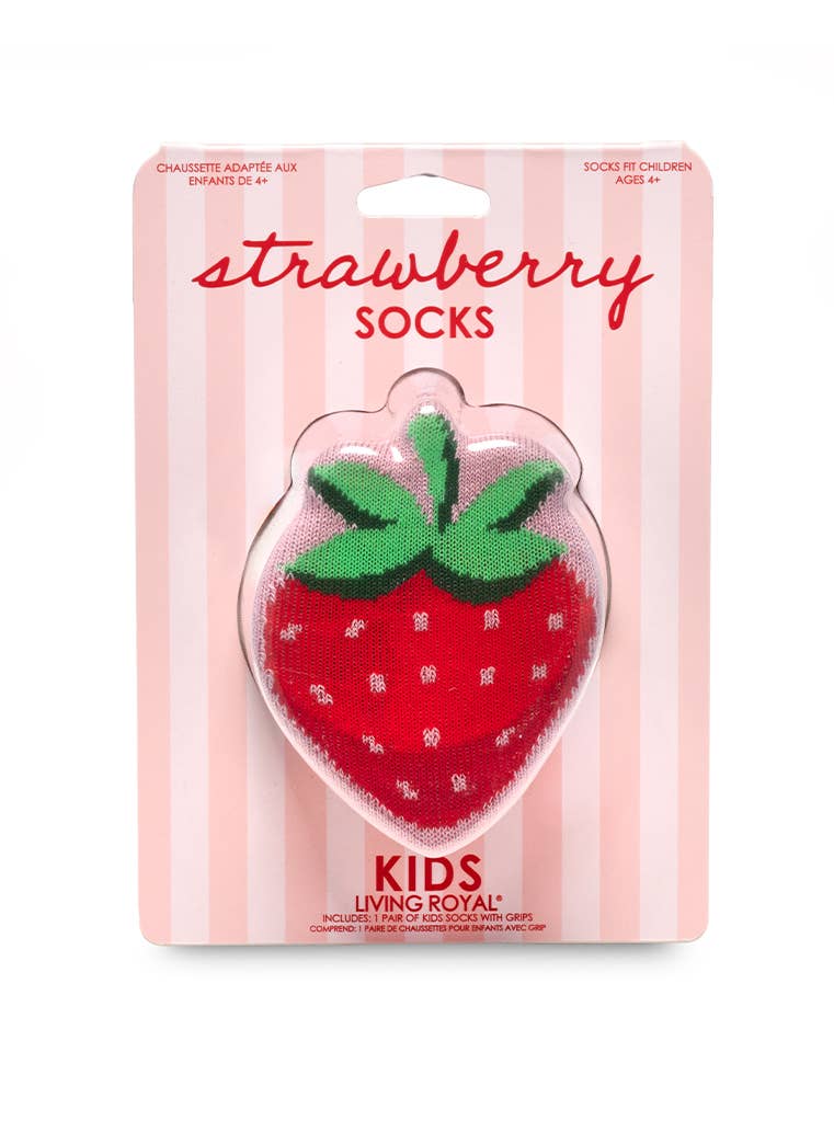 3D Packaged Crew Socks - Kids - Strawberry - Pink - Premium socks from Living Royal - Just $9.95! Shop now at Pat's Monograms