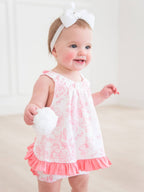 Baby Girls Bubblegum Pink Butterfly Garden Toile Knit Swing Top & Bloomer Set - Premium Baby & Toddler Outfits from RuffleButts + RuggedButts - Just $46.95! Shop now at Pat's Monograms