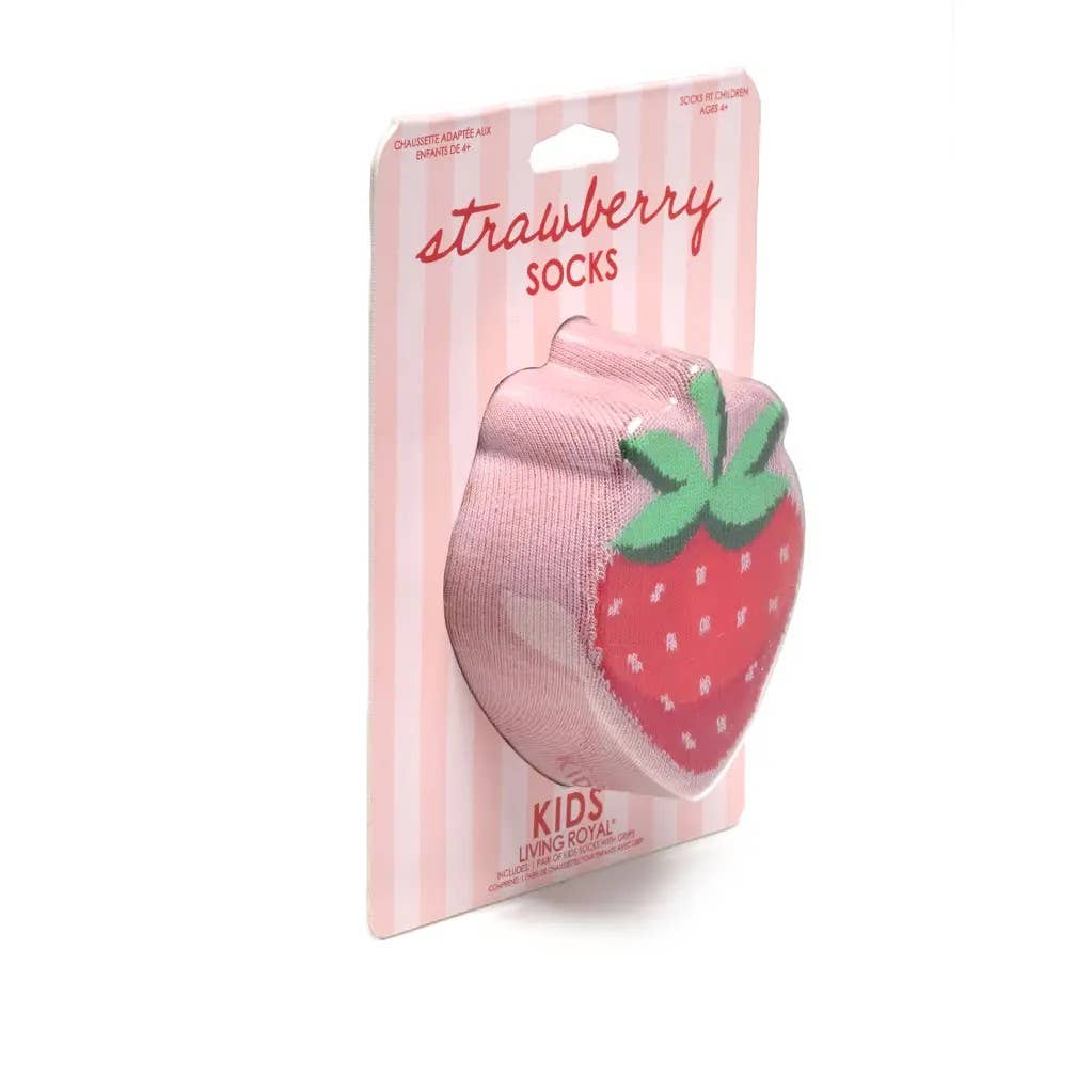 3D Packaged Crew Socks - Kids - Strawberry - Pink - Premium socks from Living Royal - Just $9.95! Shop now at Pat's Monograms