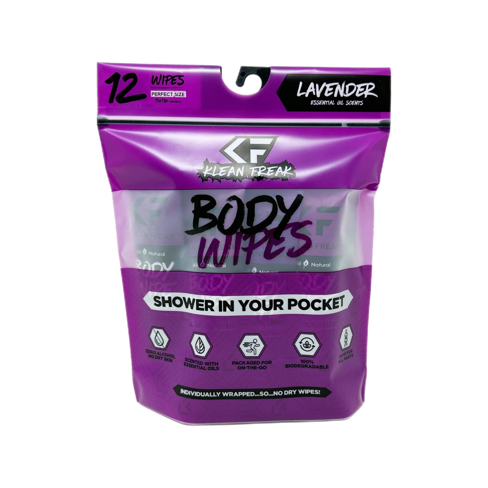 Full Lavender - Dozen - Premium Body Wipe from Klean Freak - Just $15! Shop now at Pat's Monograms