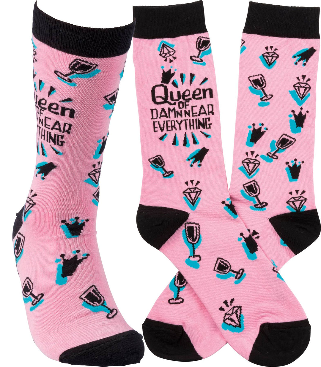 Queen Of Damn Near Everything Socks - Premium socks from Primitives by Kathy - Just $9.95! Shop now at Pat's Monograms