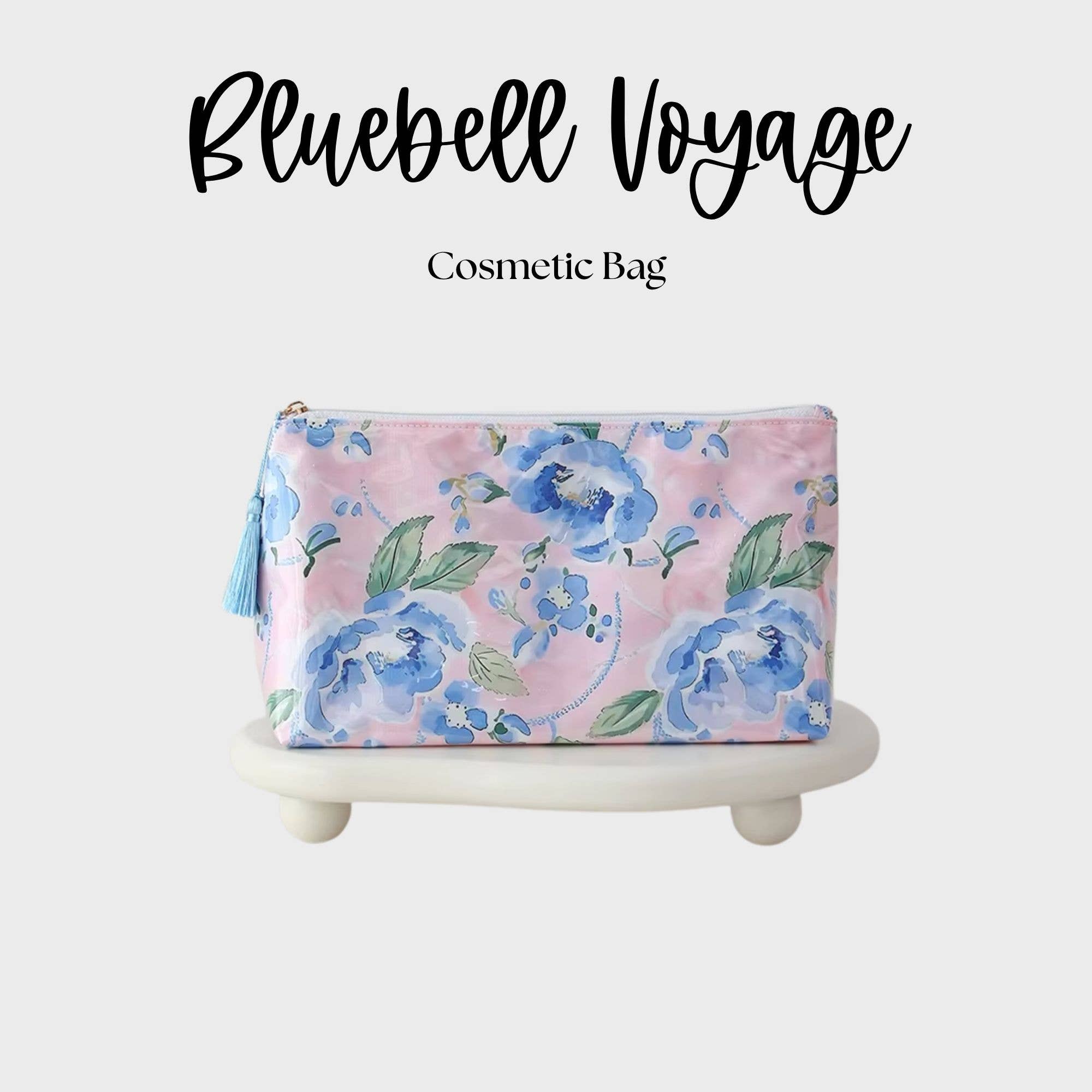 Waterproof Cosmetic Case PVC Make up Bag Bluebell Voyage - Premium Cosmetic Bag from Southern My Sass - Just $18.95! Shop now at Pat's Monograms