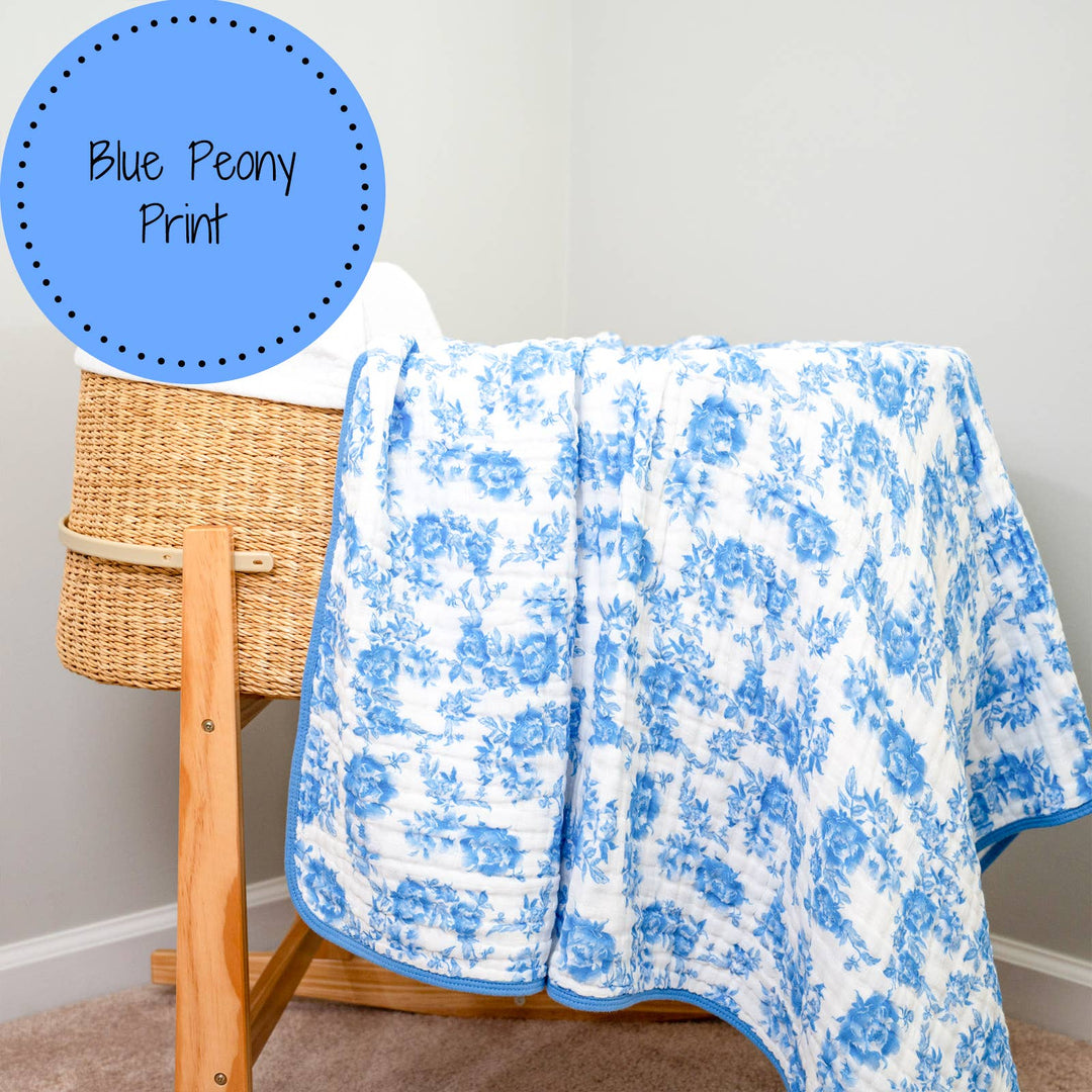 A Peony For Your Thoughts Baby Toddler Muslin Blanket - Premium Baby Blanket from LollyBanks - Just $29.95! Shop now at Pat's Monograms