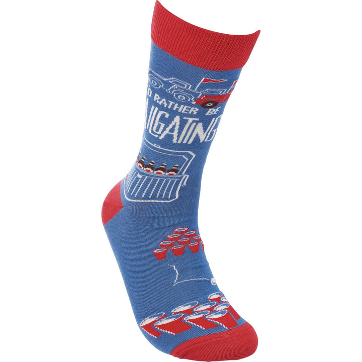 I'd Rather Be Tailgating Socks - Premium socks from Primitives by Kathy - Just $10.95! Shop now at Pat's Monograms