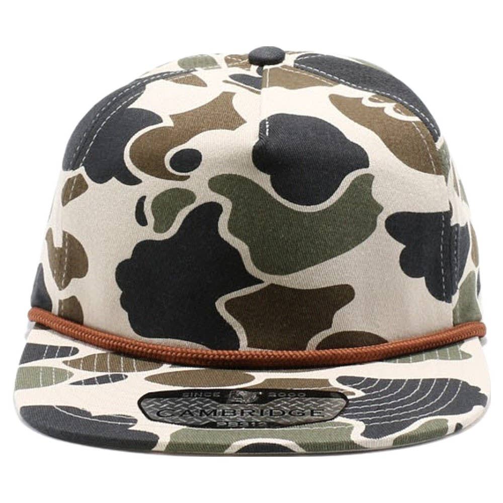 Old School Camo Unstructured Rope - Premium hat from DOBBI - Just $15! Shop now at Pat's Monograms