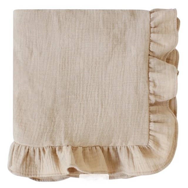 Muslin Ruffle Blanket - Baby Gift, Shower Gift, Newborn - Premium Baby Accessories from Zsa Zsa & LoLLi - Just $30! Shop now at Pat's Monograms