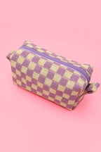CHECKER MAKEUP COSMETIC POUCH BAG - Premium Cosmetic Bag from JOSSLYN by Wall to Wall - Just $7.45! Shop now at Pat's Monograms