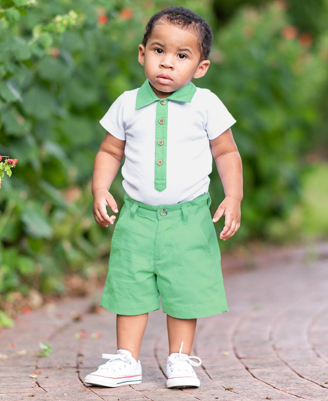 Baby Boys White Short Sleeve Placket Detail Knit Bodysuit - Premium Baby & Toddler Outfits from RuffleButts + RuggedButts - Just $26.95! Shop now at Pat's Monograms