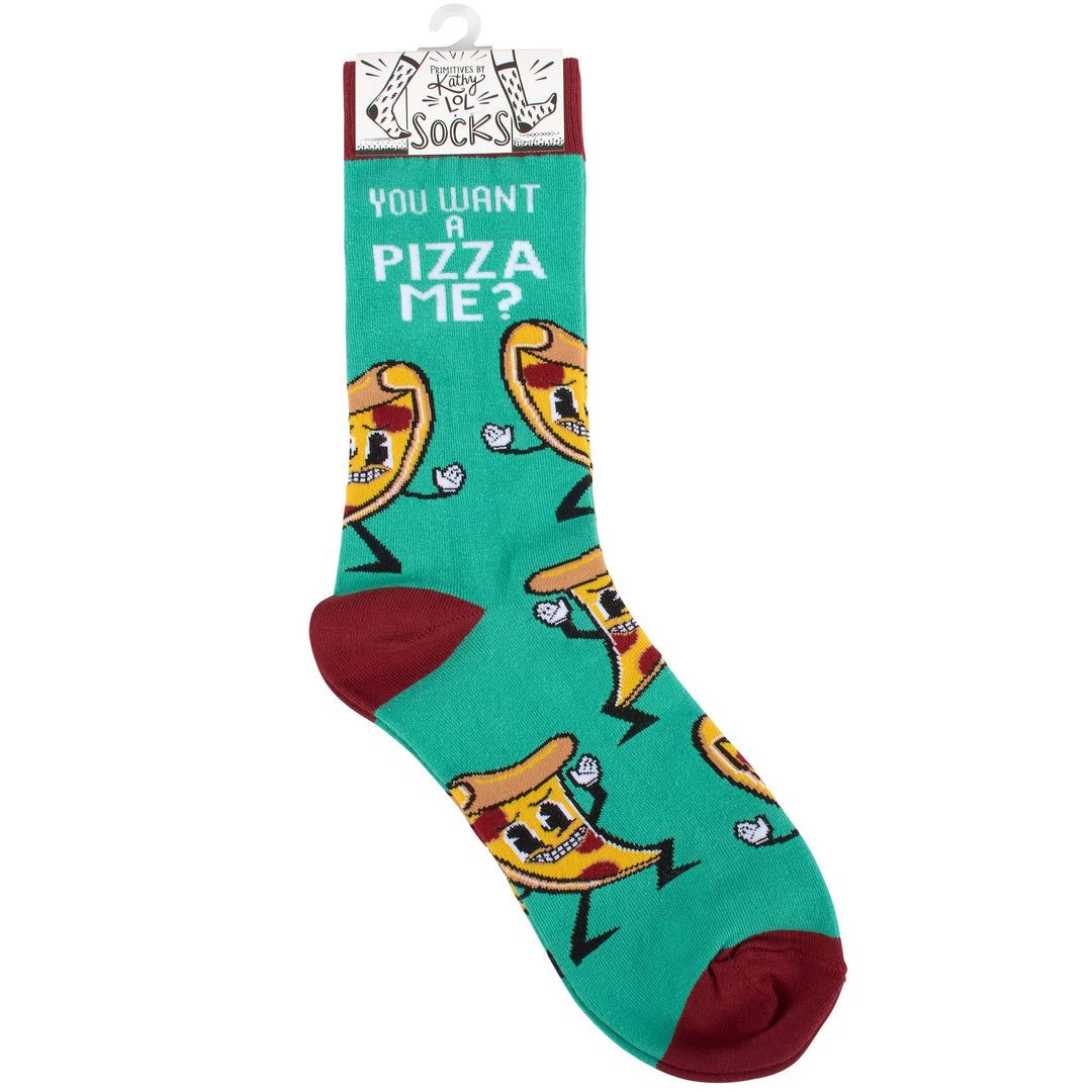 You Want A Pizza Me? Socks - Premium Socks from Primitives by Kathy - Just $11.50! Shop now at Pat's Monograms