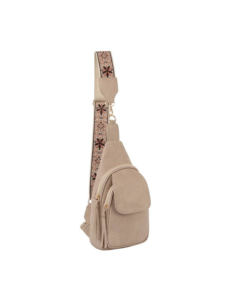 Flap front double zip sling backpack - Premium handbag from Handbag Factory Corp - Just $37.95! Shop now at Pat's Monograms