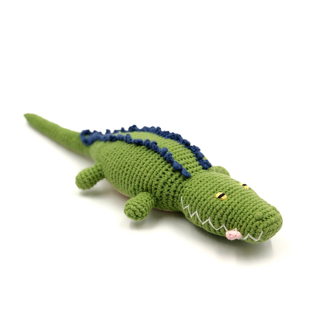 Crocodile Rattle – Handmade Organic Cotton Jungle Baby Toy - Premium Baby Toys & Activity Equipment from Pebble - Just $28.95! Shop now at Pat's Monograms