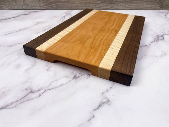 Small Luxury Cutting Board - Cherry, Walnut, Curly Maple - Premium Hardwood Cutting Board from 609 Wood Design - Just $54.95! Shop now at Pat's Monograms