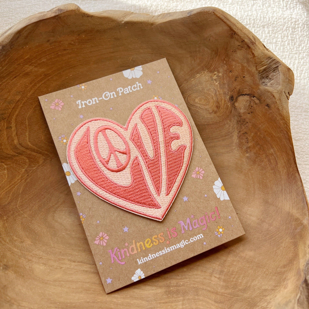 Love 70s Retro Heart Patch - Premium Patch from Kindness is Magic - Just $5.95! Shop now at Pat's Monograms