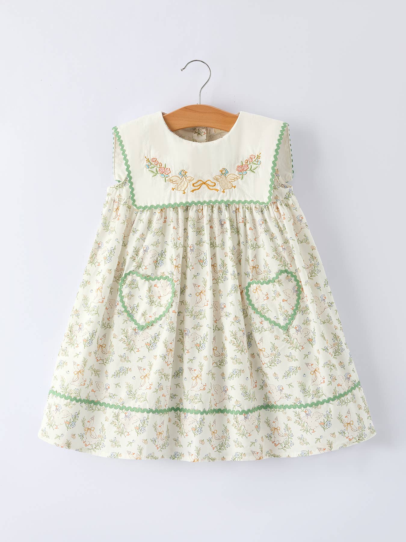 Vintage Floral Duck Embroidery Spring Girl Dress - Premium Baby & Toddler Dresses from Rylee Faith Designs - Just $32.95! Shop now at Pat's Monograms
