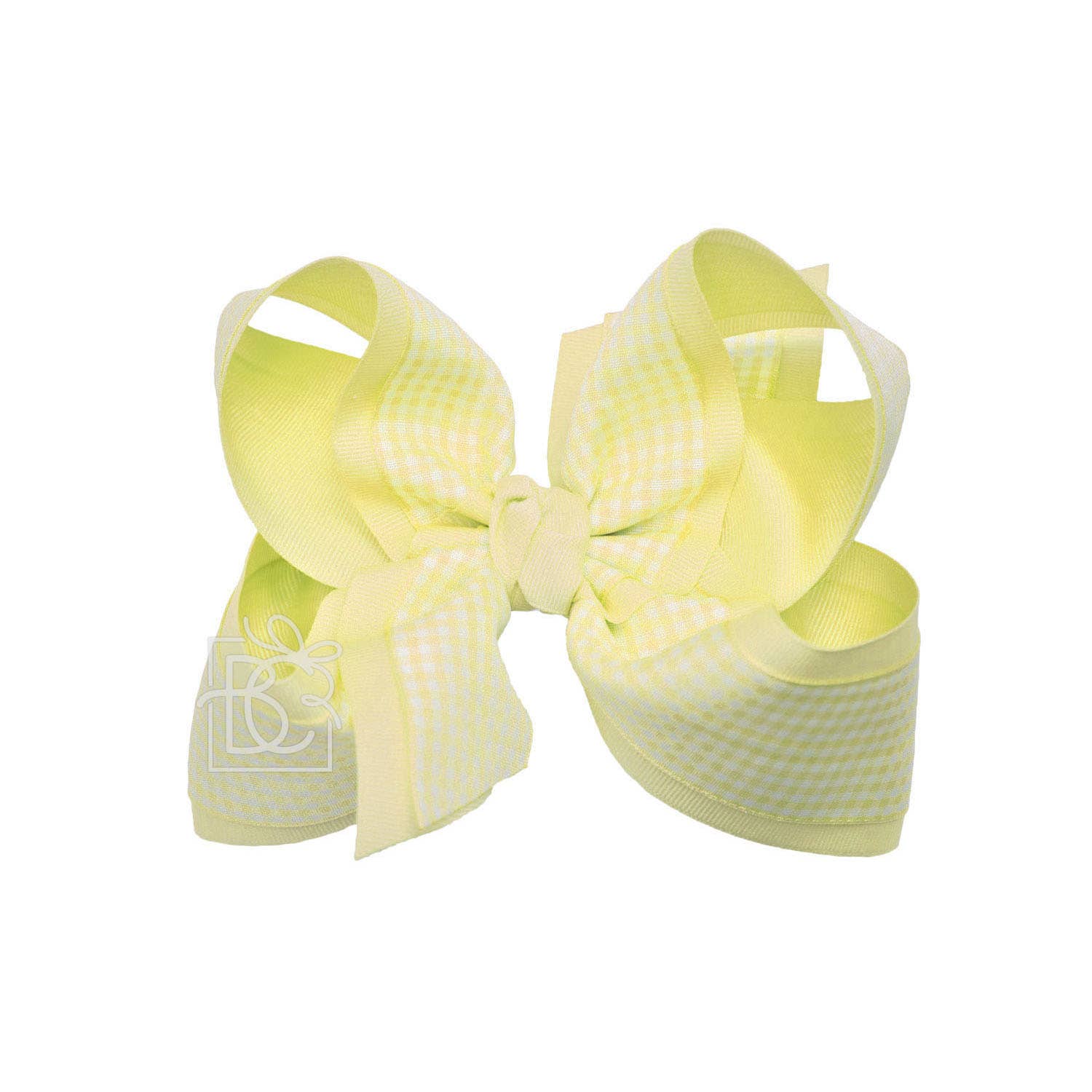 LAYERED GINGHAM/GROSGRAIN BOW ON CLIP - Premium Hair Bows from Beyond Creations, LLC - Just $11.95! Shop now at Pat's Monograms