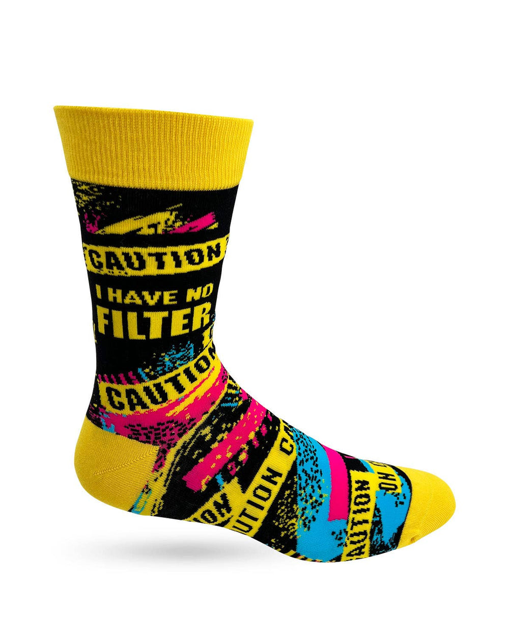 Caution I Have No Filter Men's Novelty Crew Socks - Premium Socks from Fabdaz - Just $11.95! Shop now at Pat's Monograms