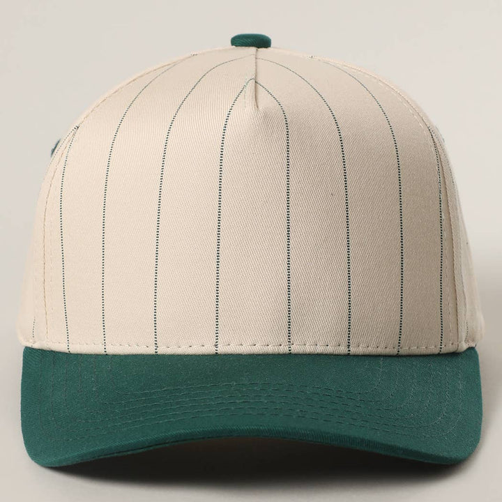 Two-Tone Pinstripe Canvas Trucker Hat - Premium  from Fashion City - Just $15! Shop now at Pat's Monograms