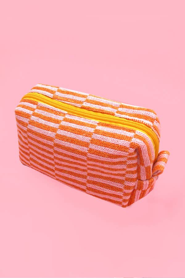 CHECKER MAKEUP COSMETIC POUCH BAG - Premium Cosmetic Bag from JOSSLYN by Wall to Wall - Just $7.45! Shop now at Pat's Monograms