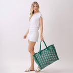 Gingham Check Frayed Trim Tote Bag - Premium tote bag from Hana - Just $22.95! Shop now at Pat's Monograms