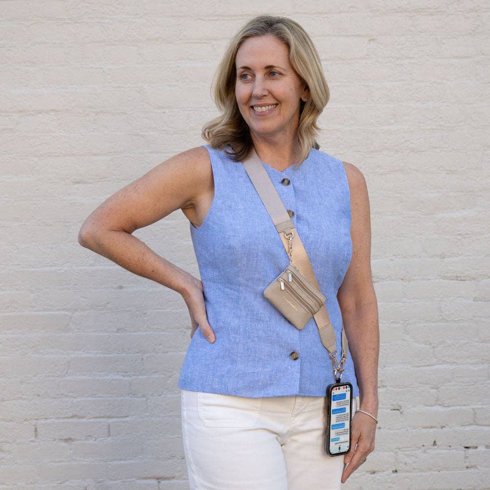 Clip & Go Strap with Pouch - Neutral Collection - Premium phone accessories from Save The Girls - Just $23.95! Shop now at Pat's Monograms