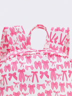 Bow Print Girls Canvas Backpack - Premium Backpack from sassy kids palace - Just $32! Shop now at Pat's Monograms