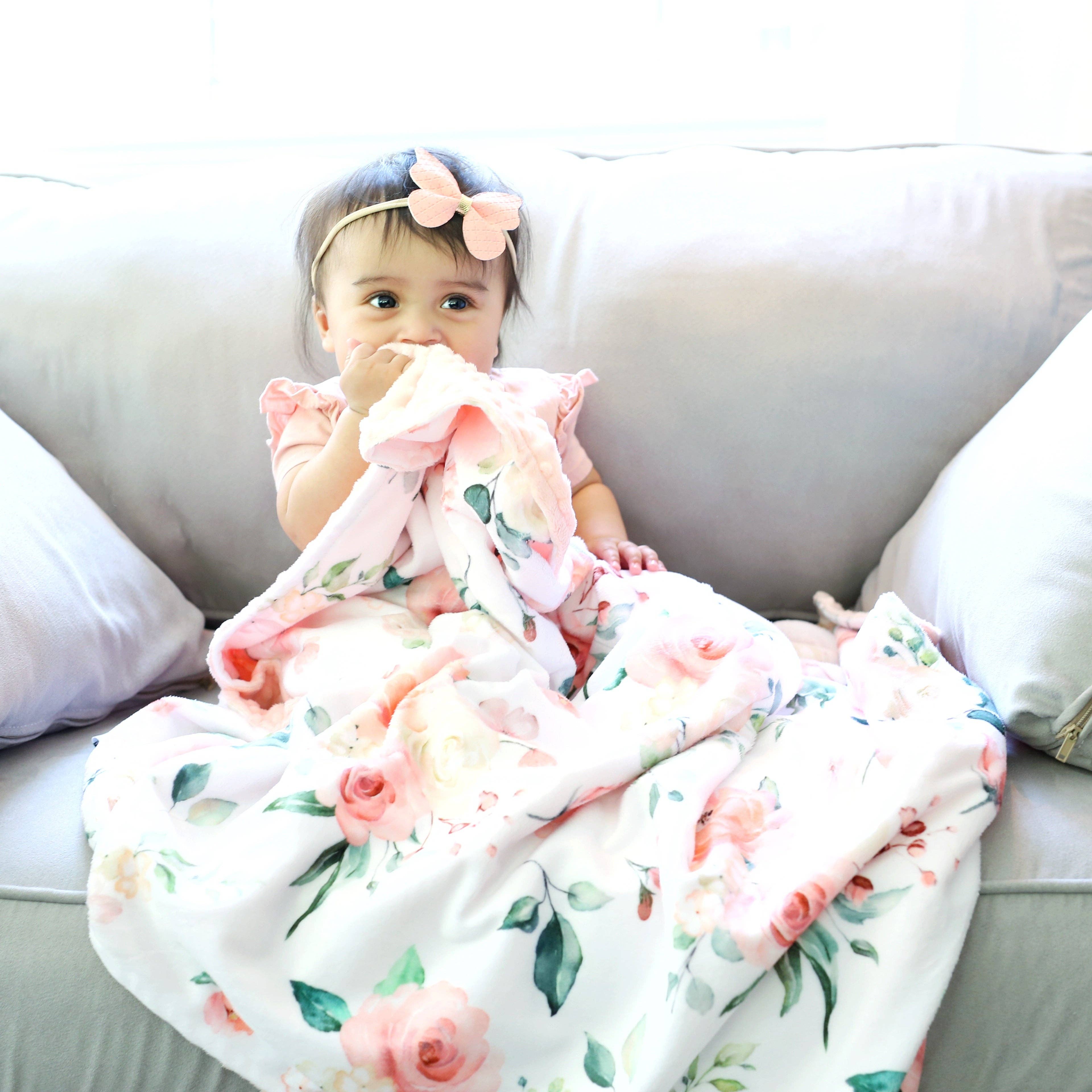 Premium Baby & Toddler Blanket - Peach Floral - Premium Swaddle from Honey Lemonade - Just $45.95! Shop now at Pat's Monograms