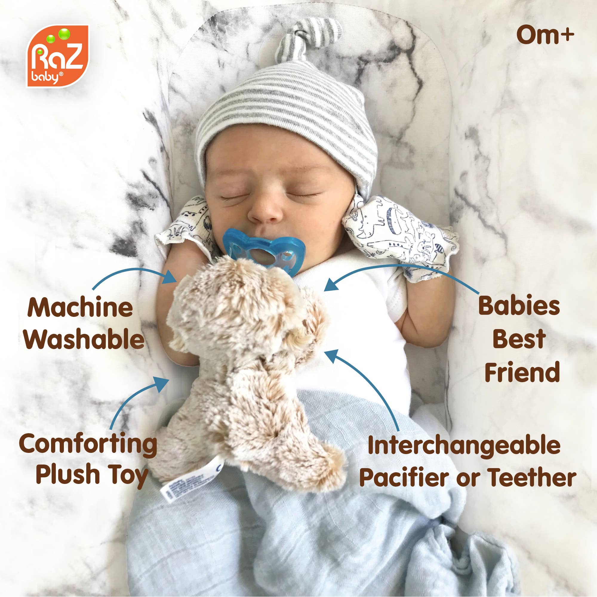 RaZbuddy Bobby Bear Paci/Teether Holder - Premium Baby Accessories from RaZbaby - Just $13.99! Shop now at Pat's Monograms
