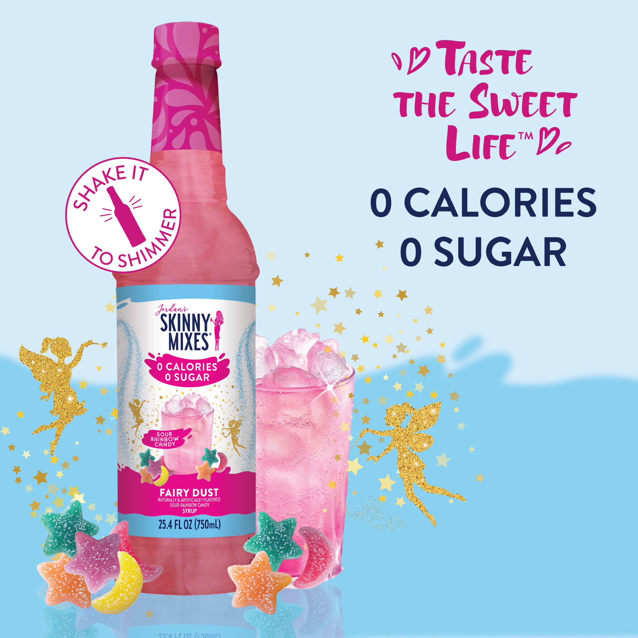 Sugar Free Sour Fairy Dust Syrup - Premium drink mix from Jordan's Skinny Mixes - Just $9.59! Shop now at Pat's Monograms