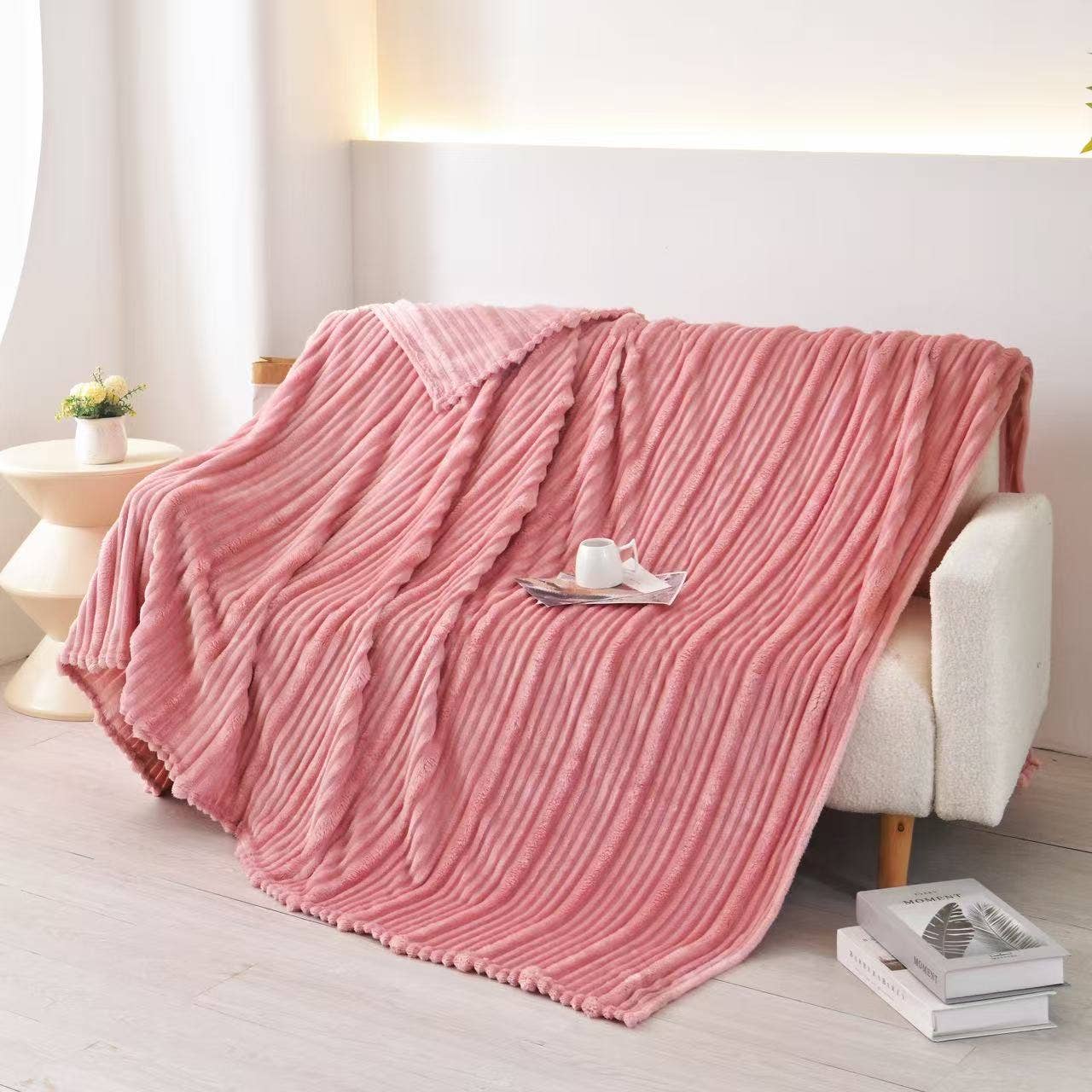 Ultra Soft Ribbed Blanket - Plush Flannel Throw - Premium blankets from FLUFFERY - Just $21.95! Shop now at Pat's Monograms