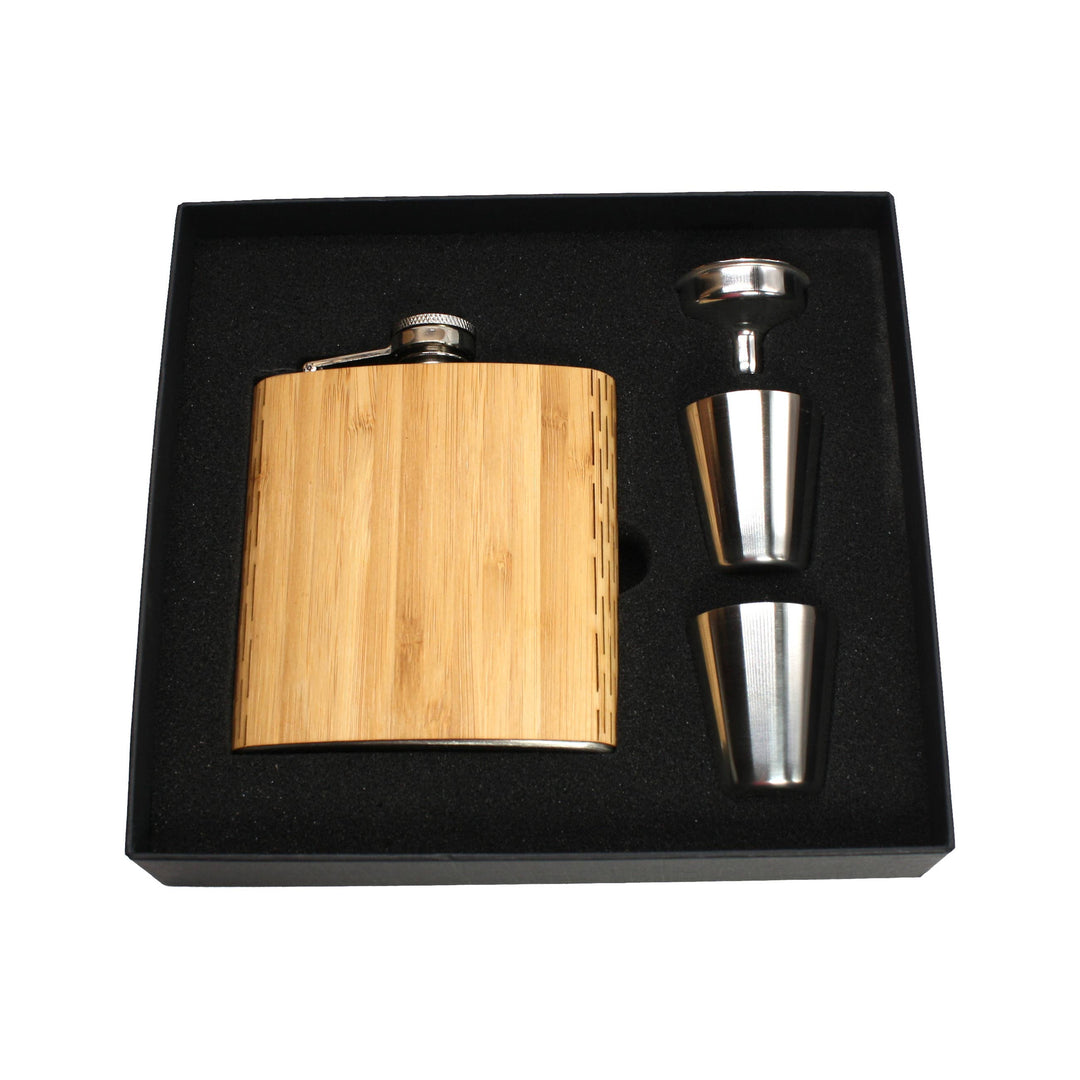 6 oz. Wooden Hip Flask & Gift Box with Shotglasses & Funnel - Premium barware from WUDN Handcrafted - Just $43.95! Shop now at Pat's Monograms