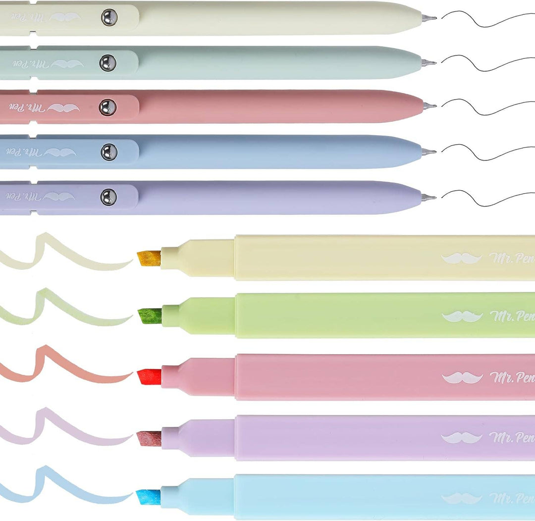 Mr. Pen Aesthetic Highlighters & Gel Pens Collection - Premium Art supplies from Mr. Pen - Just $10.95! Shop now at Pat's Monograms