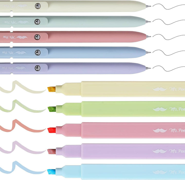 Mr. Pen Aesthetic Highlighters & Gel Pens Collection - Premium Art supplies from Mr. Pen - Just $10.95! Shop now at Pat's Monograms