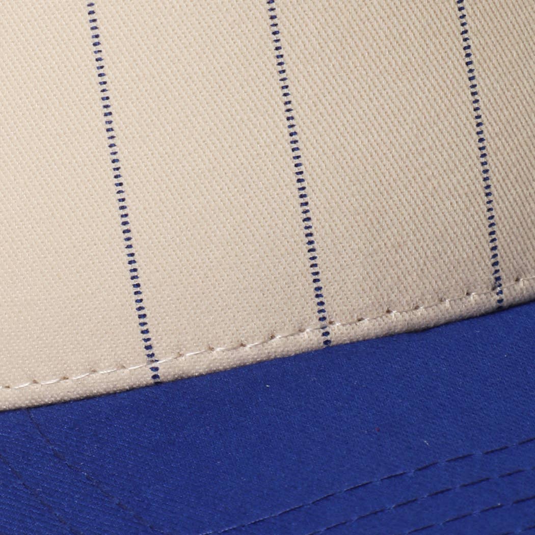 Two-Tone Pinstripe Canvas Trucker Hat - Premium  from Fashion City - Just $15! Shop now at Pat's Monograms