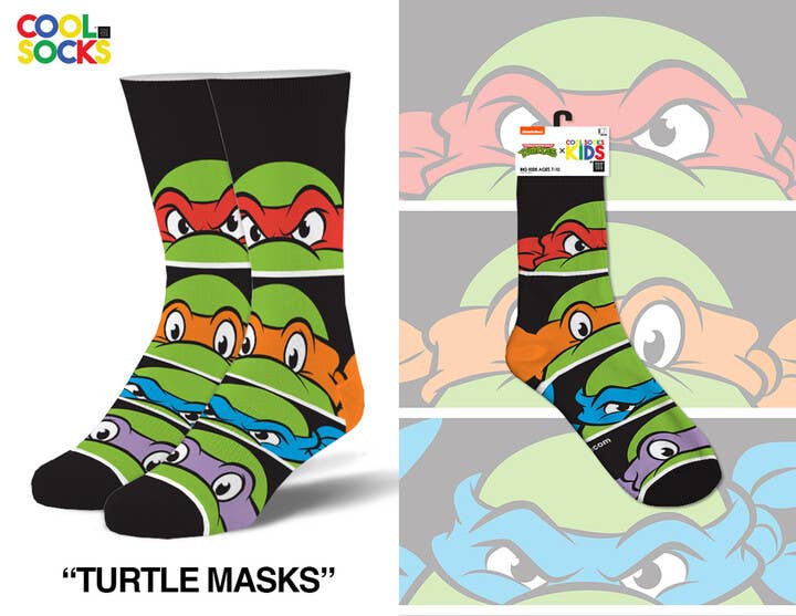 TMNT Masks - Kids 7-10 Novelty Socks - Premium socks from Cool Socks - Just $8! Shop now at Pat's Monograms