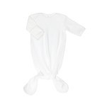 Paty Knit Knotted Overlap Shoulder Gown