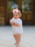 Spring Summer Cross Smocking Embroidery Colorful Romper - Premium Baby & Toddler Outfits from Rylee Faith Designs - Just $24.95! Shop now at Pat's Monograms