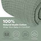 Adult Muslin Cotton Throw - Fern - Premium blankets from Comfy Cubs - Just $34.95! Shop now at Pat's Monograms