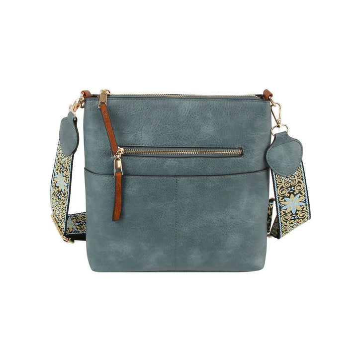 Guitar Strap Leather Front Zipper Crossbody Bag - Premium handbag from Handbag Factory Corp - Just $38.95! Shop now at Pat's Monograms