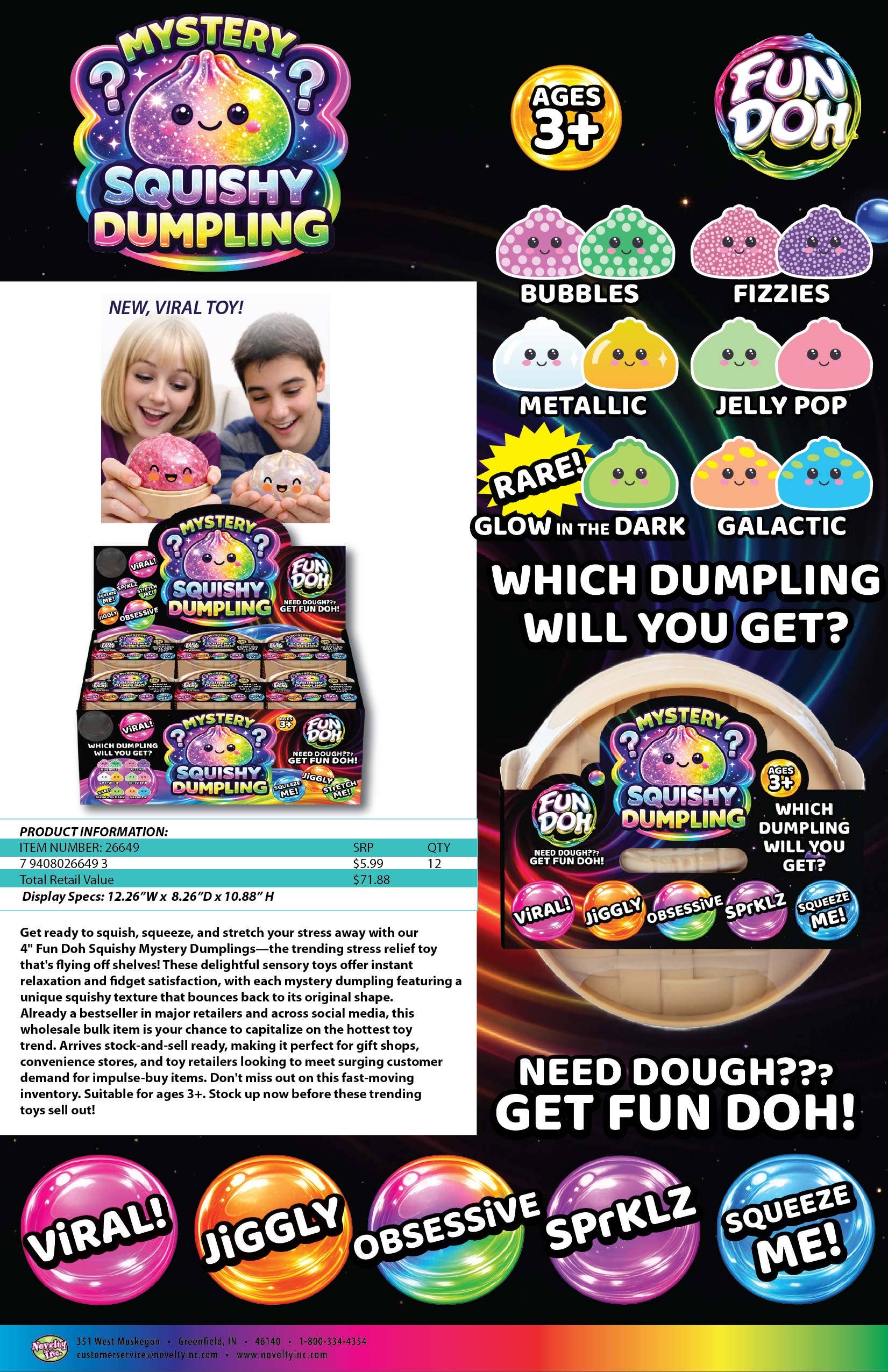 4" Mystery Squishy Dumpling - Premium novelty from Novelty Brands - Just $11.95! Shop now at Pat's Monograms