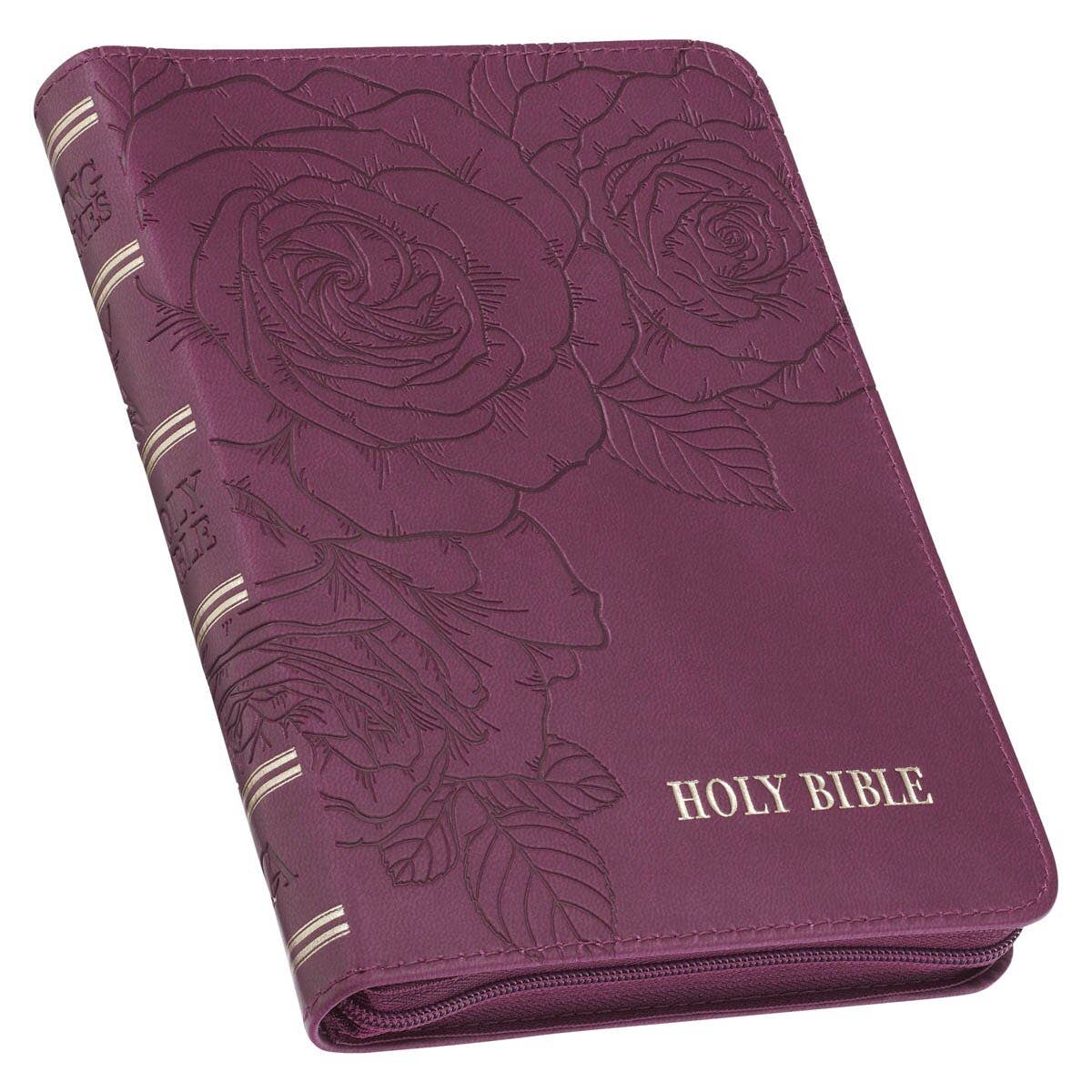 KJV Bible Compact Faux Leather, Merlot w/zipper - Premium Bible from Christian Art Gifts - Just $24.99! Shop now at Pat's Monograms