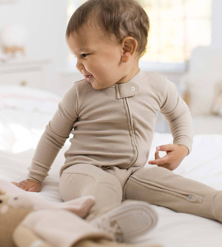 Solid Rib Organic Cotton Sleep & Play - Hummus - Premium Baby & Toddler Outfits from Burt's Bees Baby - Just $14.95! Shop now at Pat's Monograms
