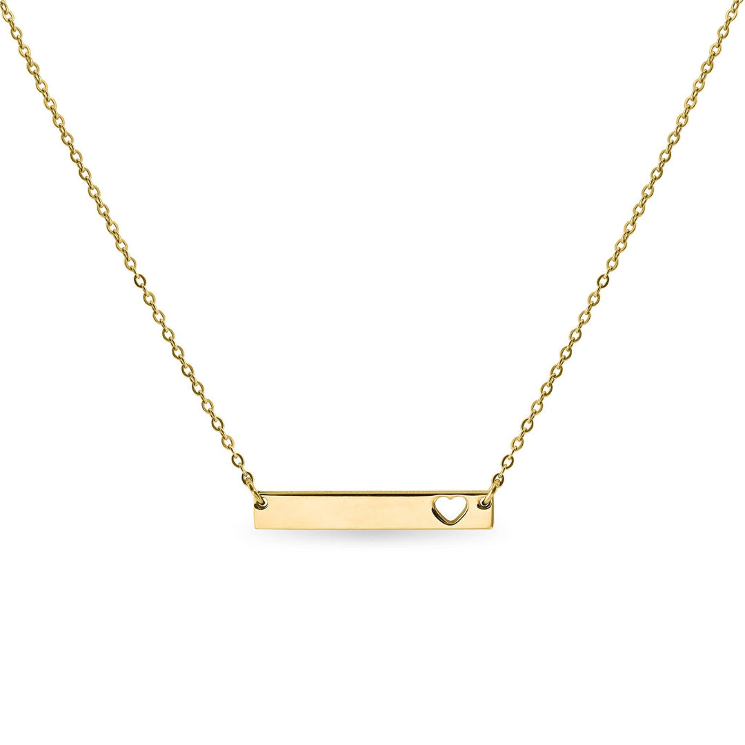 Cutout Heart Bar Necklace - Laser Engraved Personalization - Premium jewelry from WJW - Just $22.95! Shop now at Pat's Monograms