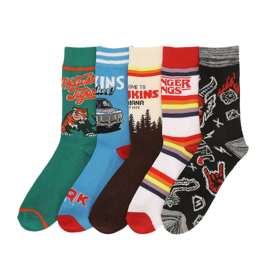 Stranger Things Logo, Icon Colorful Mens Casual Crew 5 Pack - Premium Socks from Bioworld Merchandising - Just $24.95! Shop now at Pat's Monograms